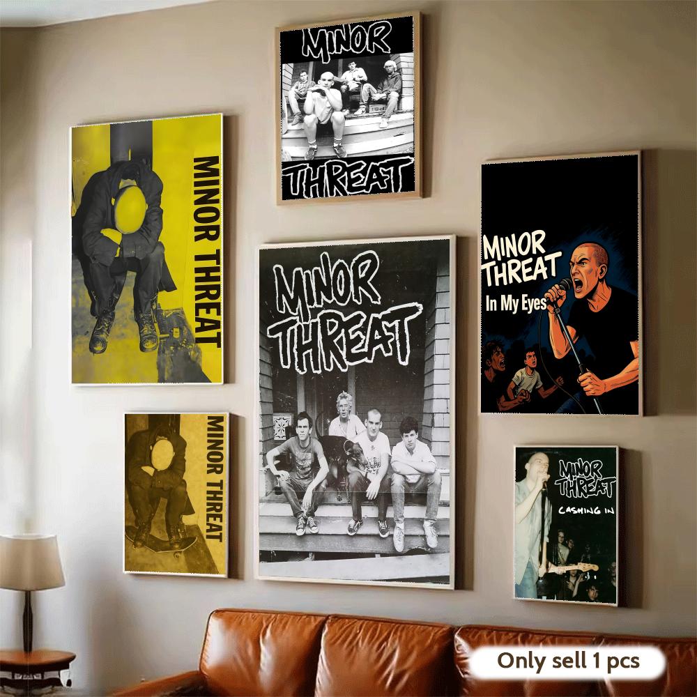 Musical Instrument Poster - Plakat zespołu rockowego M-Minor Threat, nowoczesne