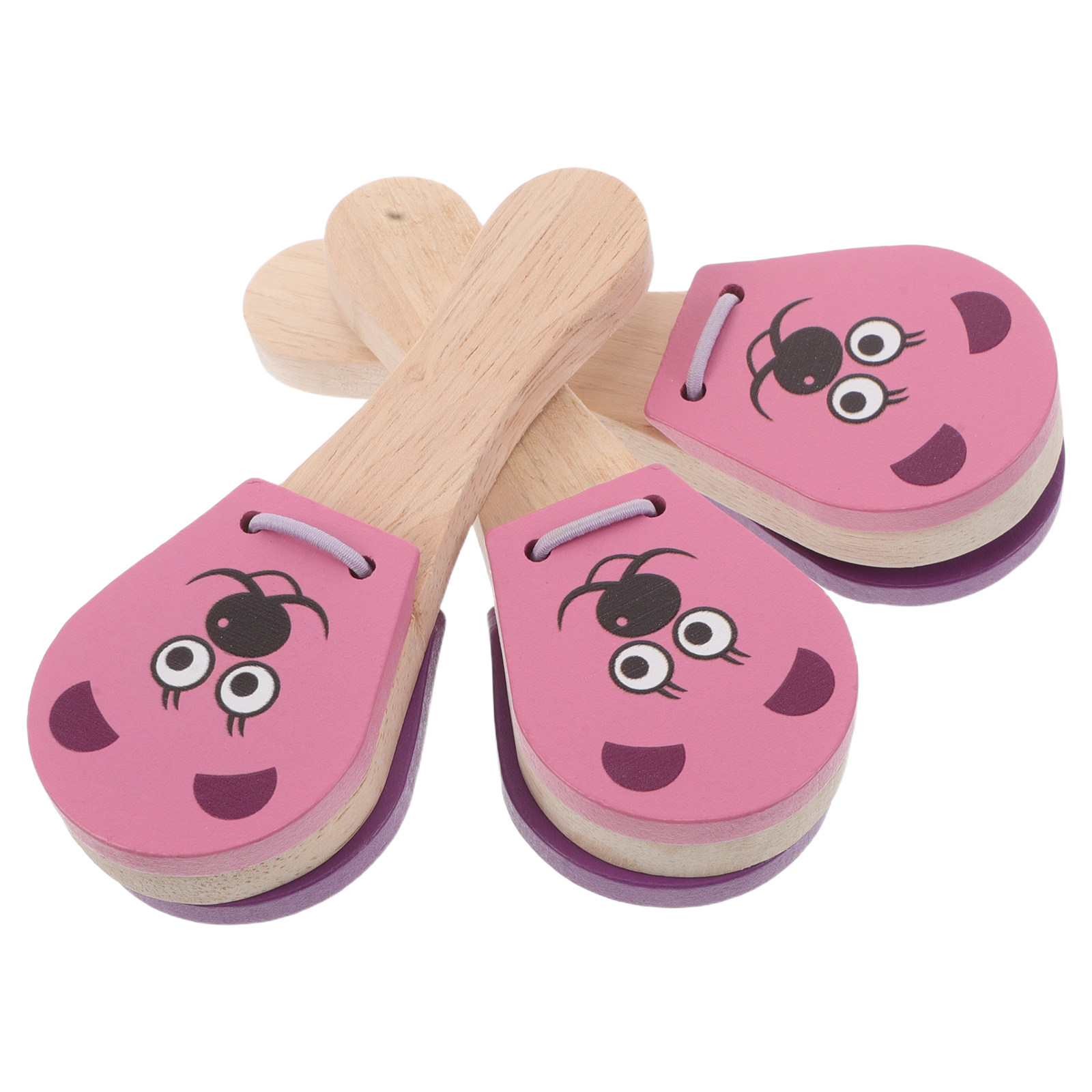 Musical Instrument For Babies - 3 szt. Drewniane kastaniety dla dzieci