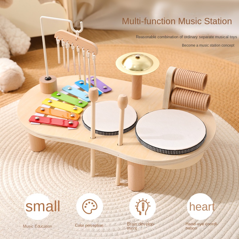 Musical Instrument For Babies - LazyChild Dziecięca zabawka edukacyjna Drewniana pozytywka