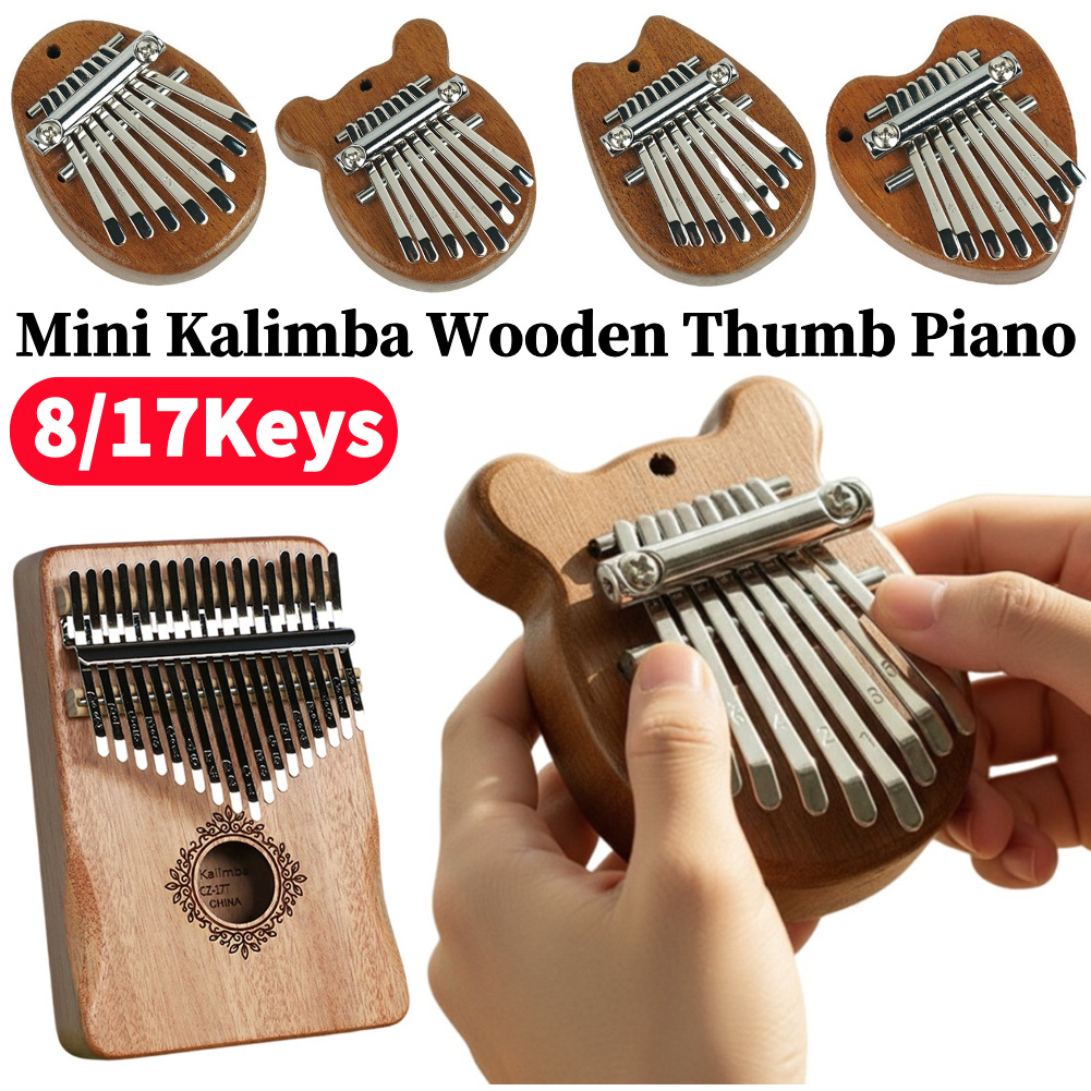 Musical Instrument Kalimba - 8/17 Klawiszy Mini Drewniana Kalimba Wysokiej