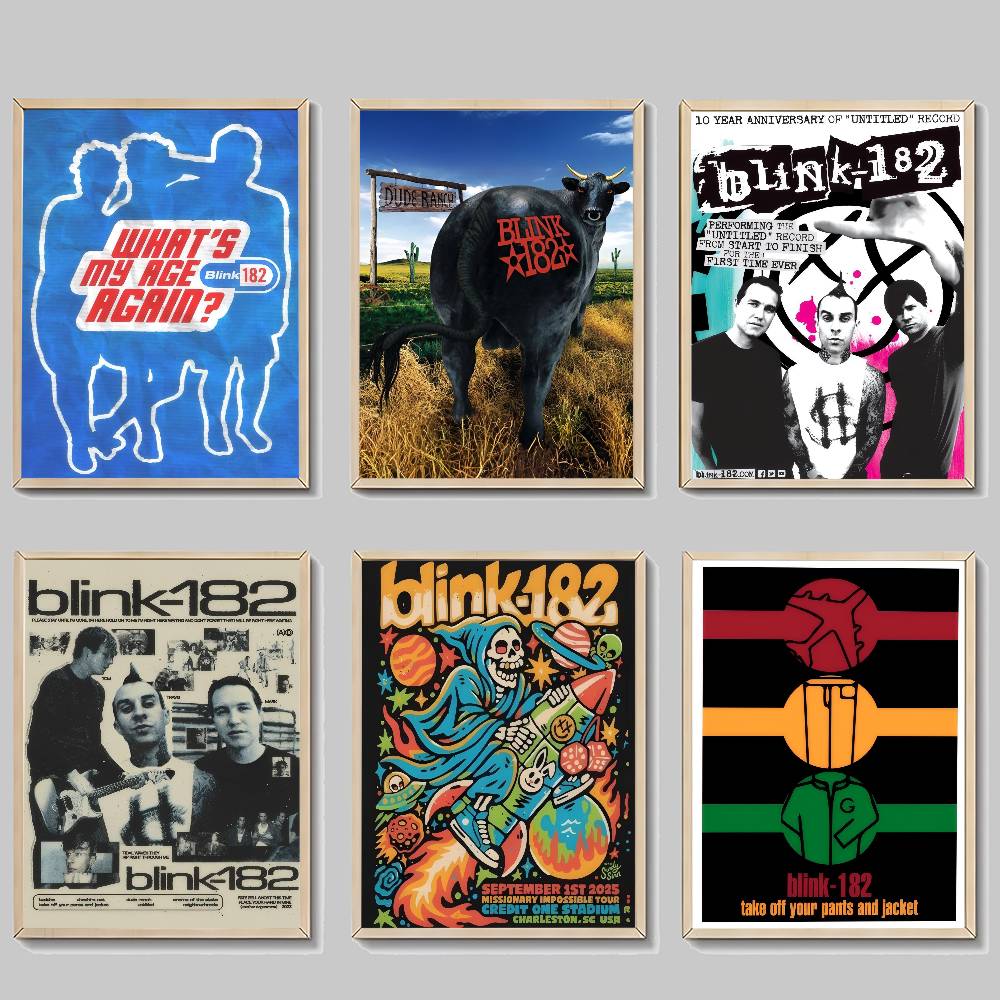Musical Instrument Poster - B-Blink 182 Zespół Rockowy Klasyczne Plakaty