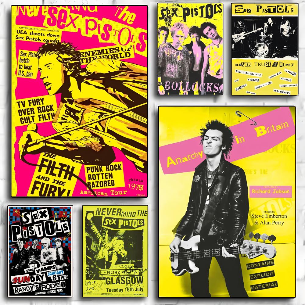 Musical Instrument Poster - Plakat z zespołem rockowym S-Sex Pistols,