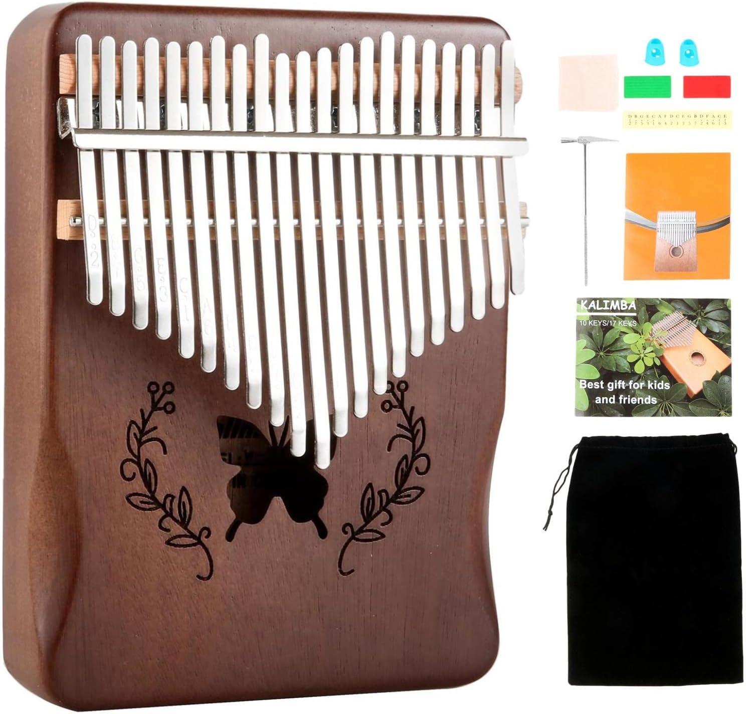 A Musical Instrument With Keys - Kalimba 21 klawiszy, pianino kciukowe, naturalne